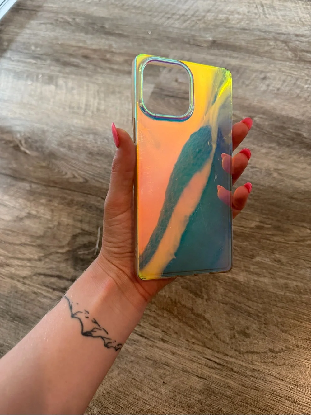 iPhone 13 Pro Max Iridescent Orange Phone Case - Unbranded Elegant Sheen